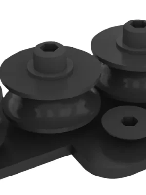 Abverkauf | WENTEX Seilführung, schwarz, 4 Räder – pulverbeschichtet