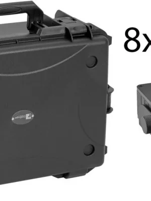 Aktionspreis | EUROLITE Set 8x AKKU IP Flat Light 3 sw + Kunststoffcase mit Trolley