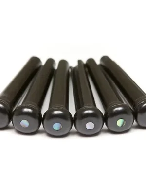 GRAPH TECH PP-2182-00 Tusq Traditional Paua Shell Bridge Pins Stegpins (6 Stück), schwarz | Deal