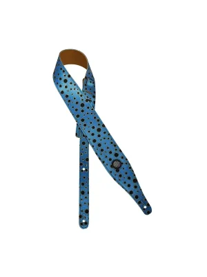 Gaucho Gitarrengurt Peace Series in blau mit Black Dots - Sonderangebot