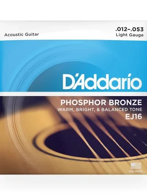 D‘addario EJ16 Saiten für Akustikgitarre, Phosphorbronze, Light, 12-53 - Rabatt