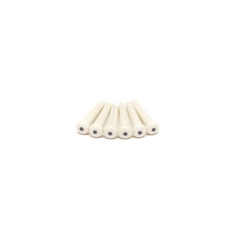 Qualitätsprodukt | Graphtech TUSQ Bridge Pins Martin 2 mm White-Black Dot, 60 pcs