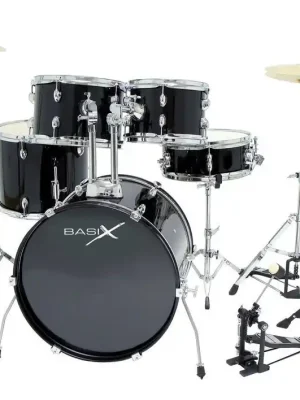 Basix Drumset Classic 18" in Schwarz, Chrome Hardware | Kundenliebling