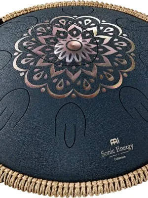 Expressversand | Meinl Sonic Energy OSTD2NBE Octave Steel Tongue Drum Marineblau Blumendesign D Amara 9 Töne 440 Hz