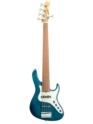 Topseller | Sadowsky MetroLine 24-Fret Vintage J/J Bass, Red Alder Body, 5-String - Blue Transparent Satin