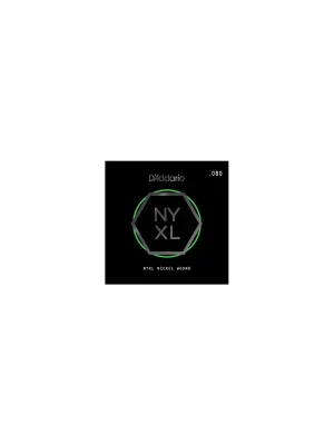 D‘addario NYNW080 Einzelne mit vernickeltem Draht umsponnene Saite für E-Gitarre, .080 - Sehr beliebt
