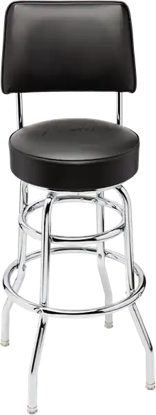 Fender Blackout Backrest Barstool with Embossed Logo, 30" | Neu verfügbar