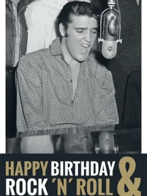 Nur noch wenige - Moderntimes Elvis Presley Happy Birthday & Rock ´n´ Roll - Postkarte