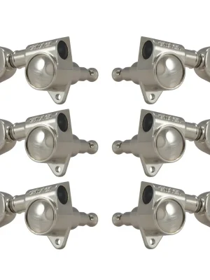 Grover 102NK Original Rotomatics with Crown Button - Guitar Machine Heads, 3 + 3 - Nickel - Neue Ware