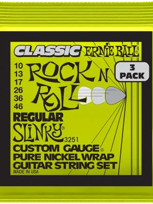 Ernieball EB3251 Slinky Rock‘N‘Roll, Regular 10-46, 3er-Pack | Reduziert