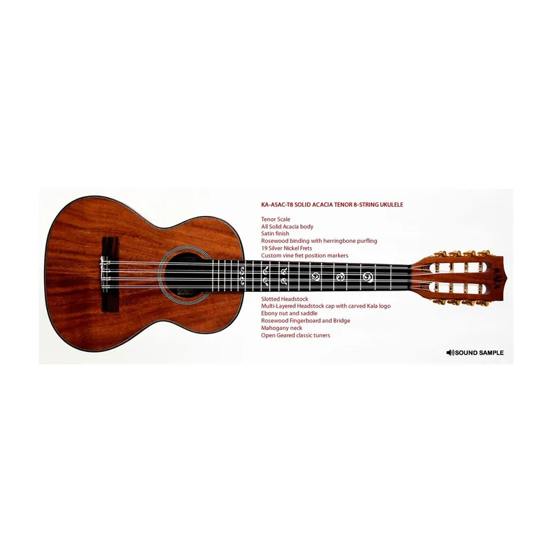 Preisvorteil - Kala Solid Acacia Tenor 8 string with an Tenor Case (UC-T)