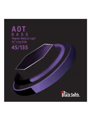 Top-Deal - Black Smith Bass 5-Strings, AOT Coated Nickel Round Wound, 34" Mensur, Regular Med Light, 45-135