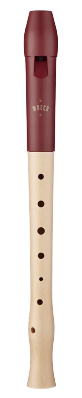 Neu im Shop - Moeck Flauto 1 Plus 1020 Sopranblockflöte rot – deutsche Griffweise, Einfachloch, Kunststoff/Ahornholz