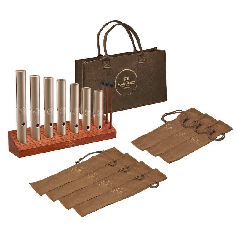 Top-Angebot - MEINL Sonic Energy Wah-Wah Tube Chakra Set, 432 Hz, Champagnergold - 7 teilig