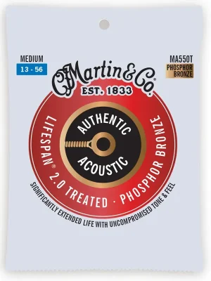 Martin Authentic Acoustic Lifespan® 2.0 Westerngitarre Phosphor Bronze Saitensatz - Medium 13-56 | Jetzt neu